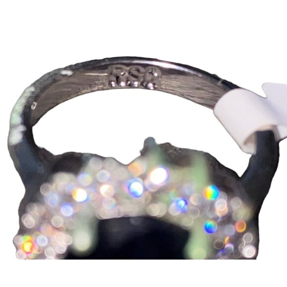 Synthetic Sapphire Ring 7 Women CZ Cubic Zirconia Blue Silver 1767 - Picture 5 of 6